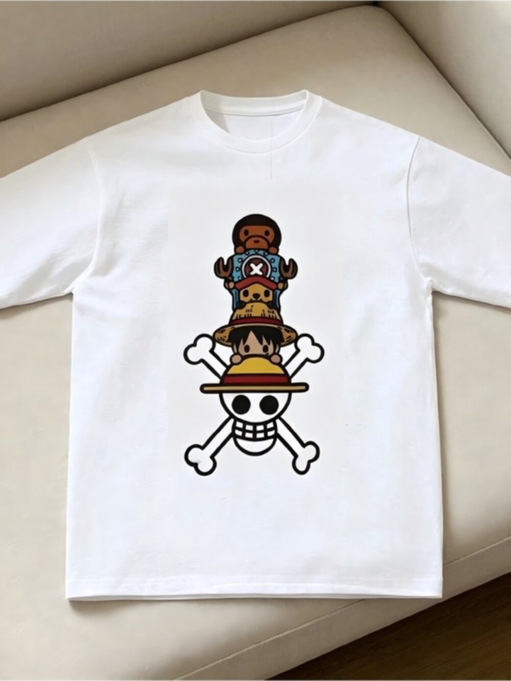 One Piece white Women Men T-shirt unisex